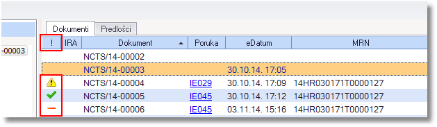 Statusi dokumenata u ovisnosti o podnošenju u sustav eGarancije