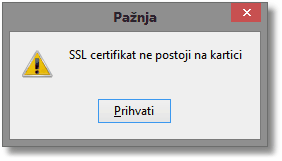 SSL certifikat ne postoji na kartici