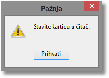 Stavite karticu u čitač